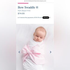 Beaufort bonnet company swaddle with pink bow